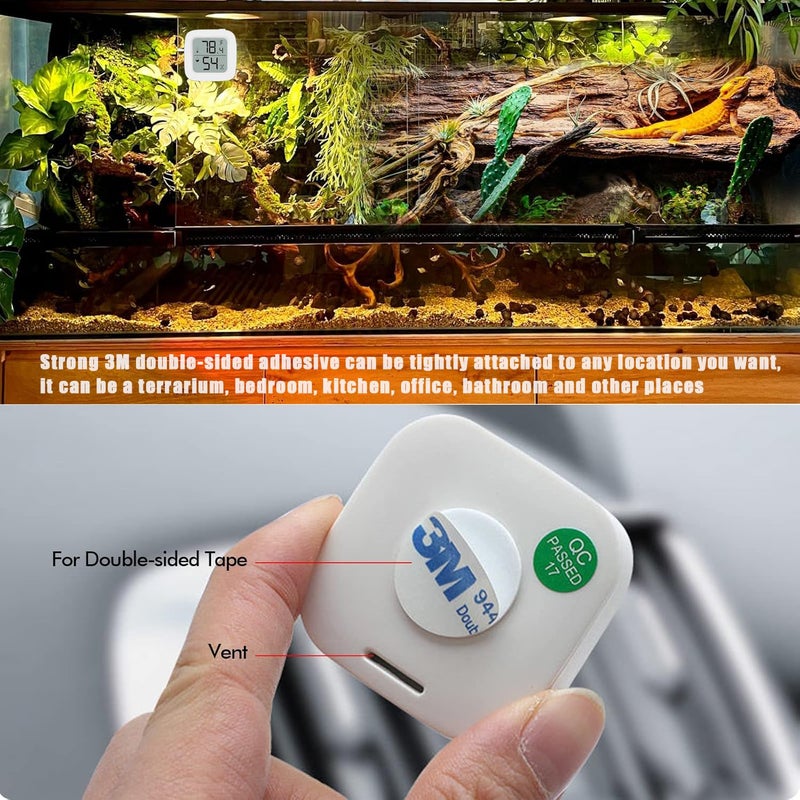 ACEBON Reptile Tank Thermometer, Mini Digital Hygrometer Thermometer Gauge, Indoor Outdoor Temperature Humidity Meter for Greenhouse Humidors Incubators Reptile Terrarium Jars, Fahrenheit (℉) or Celsius(℃) - Image 5